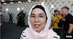 Pengunjung Comic-Con 2019 asal Indonesia, Farah Anindito (Foto: VOA)