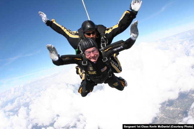 FILE - The former president went skydiving to celebrate his 90th birthday. (Photo by Sergeant 1st Class Kevin McDaniel)