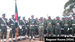 Des Casques bleus au camp Npoko à Bangui, 15 septembre, 2014.