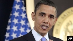 President Barack Obama answers question on the ongoing situation in Libya during his joint news conference, March 22, 2011