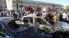 A view shows the wreckage after a car bomb exploded in the Syrian capital Damascus September 7, 2012