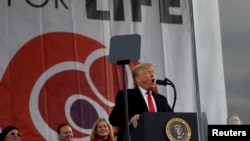 El presidente de Estados Unidos, Donald Trump, se dirige a la 47ª Marcha anual por la Vida en Washington, EE.UU., el 24 de enero de 2020.