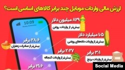 تصویر گرافیکی تسنیم درباره واردات موبایل
