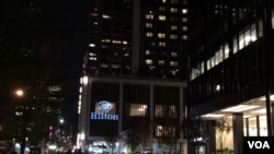 ساختمان هتل نیویورک که دولت ایران یک سالن آن را برای مراسم شنبه شب اجاره کرده بود.