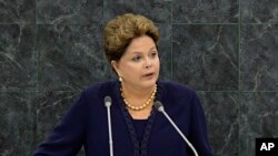 La presidenta brasileña Dilma Rousseff también se refirió al conflicto en Siria y a la lucha de su país contra la pobreza durante su discurso.