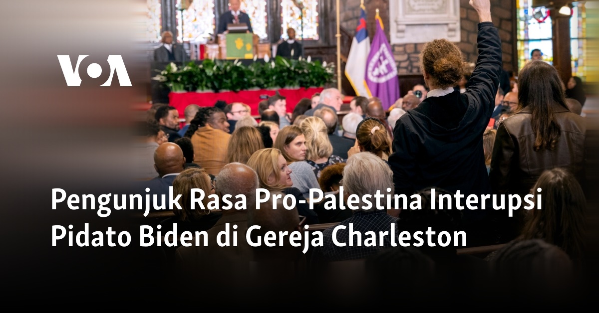 Pengunjuk Rasa Pro-Palestina Interupsi Pidato Biden Di Gereja Charleston