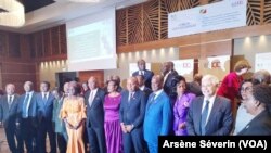 Les officiels au lancement du forum sur l'emploi agricole des jeunes, à Brazzaville, le 12 février 2019. (VOA/Arsène Séverin)