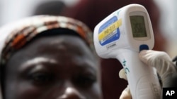 Travelers coming from West Africa face Ebola screening at five U.S. airports, starting with New York's JFK International, Oct. 11, 2014.