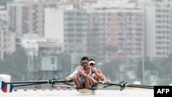 Rowers of France train before Rio 2016 Olympic games at Lagoa Stadium venue in Rio de Janeiro, Brazil, July 29, 2016