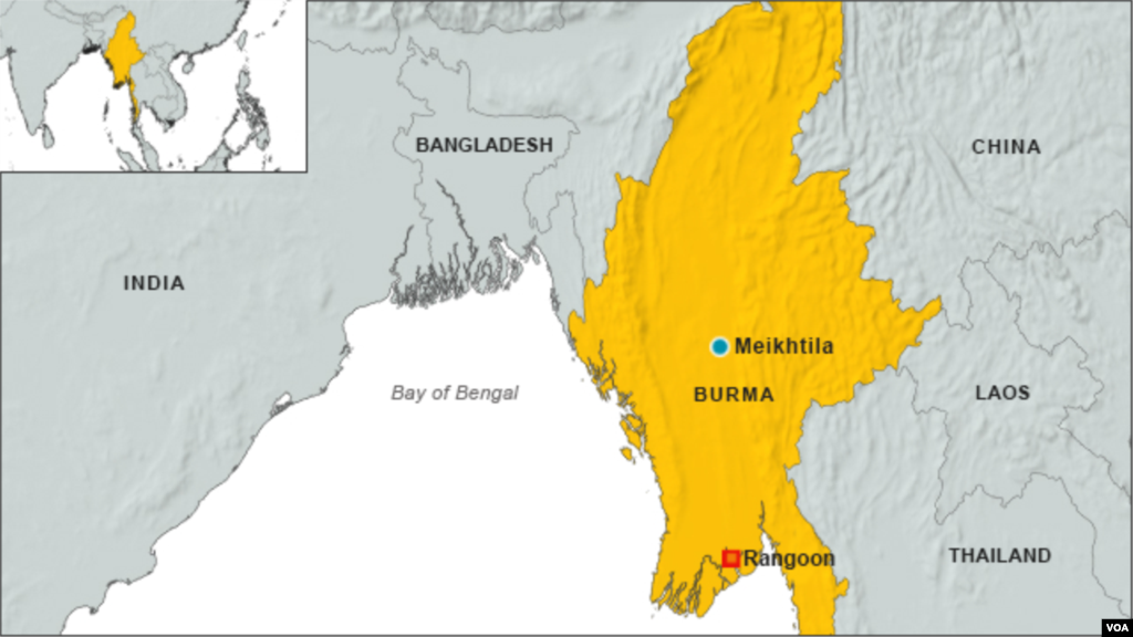 Map of Meikhtila, Burma