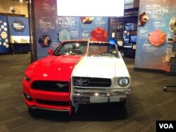 Specially split Ford Mustangs show its patented changes over half a century