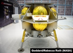 A lunar lander, developed by private American company Astrobotic, is shown on Friday, May 31, 2019, at NASA's Goddard Space Flight Center in Greenbelt, Md. (Image Credit: NASA/Goddard/Rebecca Roth)