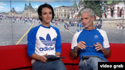 Lucy Zelic and Craig Foster address the growing criticism of Zelic's correct pronunciation of World Cup players' games. (video screengrab)