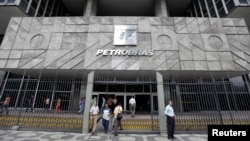 FILE - The headquarters building of Brazilian state oil company Petrobras in Rio de Janeiro.