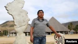 Chief Aldenir Lima, the leader of the 70 communities on the Raposa Serra do Sol reservation. (REUTERS/Bruno Kelly)