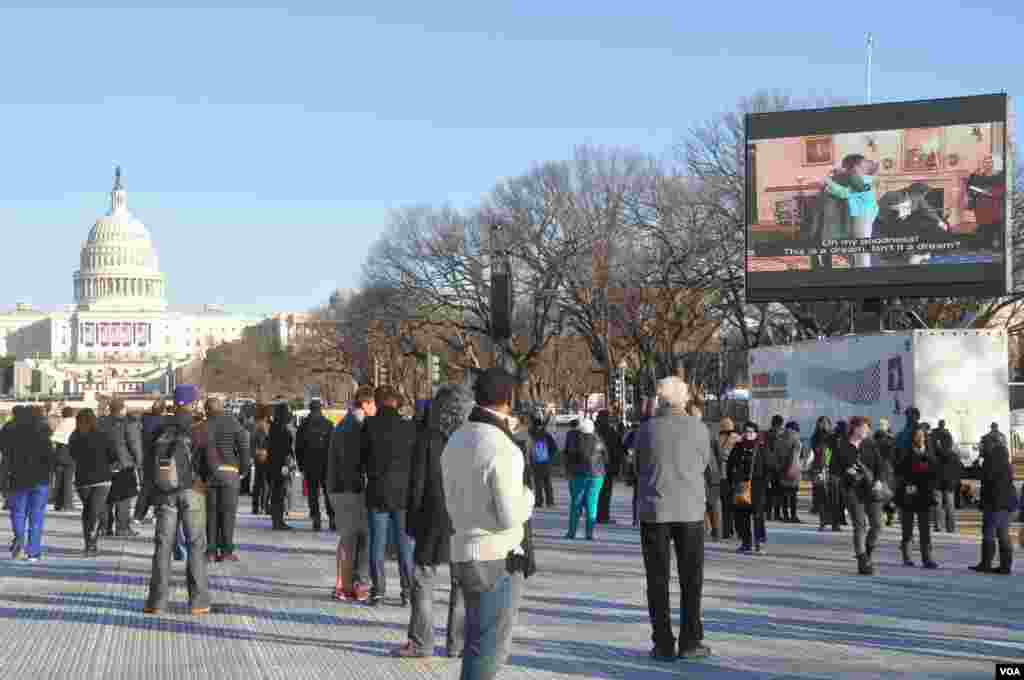 Preparations for the inauguration ceremony tomorrow Monday for the 44th President of the United States of America, Barack Obama, Sunday, January 20, 2013