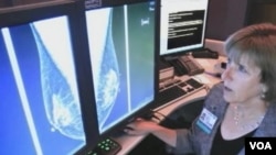 It is difficult to see tumors in dense breast tissue using standard 2-D mammography.