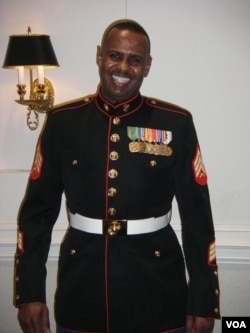 Somalia-born Abdullahi Mohamud joined the Marine Corps before he became a U.S. citizen. He's shown in 2008.