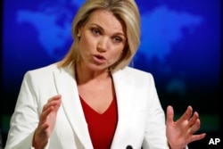 រូបឯកសារ៖ លោក​ស្រី ​Heather Nauert ​អ្នកនាំ​ពាក្យ​ក្រសួង​ការបរទេស​សហរដ្ឋ​អាមេរិក​