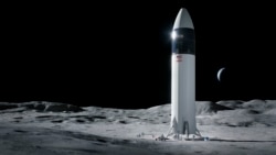 This is an illustration provided by SpaceX shows the SpaceX Starship human lander design that will carry the first NASA astronauts to the surface of the Moon under the Artemis program. (SpaceX/NASA via AP)