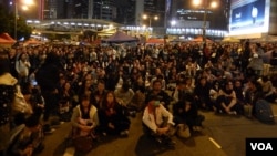 Protesters in the Admiralty area of central Hong Kong December 9, 2014.