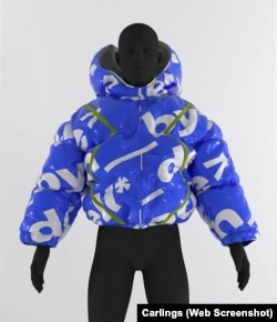 An example of virtual clothing that can be seen from Carling's digital collection on the Scandinavian fashion firm's website.