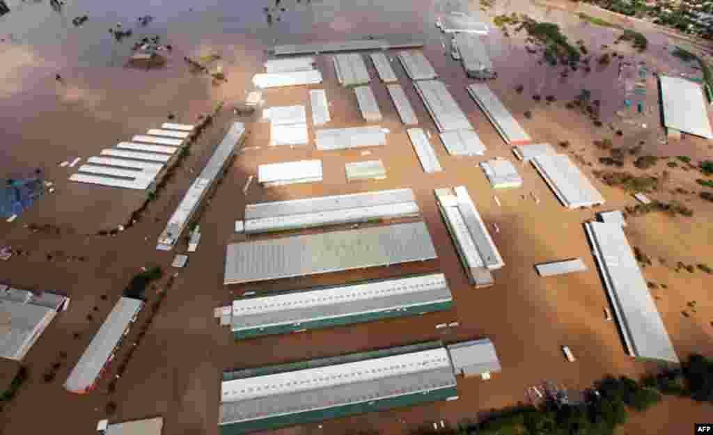 January 13: Brisbane markets are inundated by flood waters.