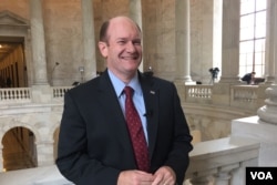 Sen. Chris Coons, a Delaware Democrat, says alleged Russian efforts to tilt the U.S. presidential election are "something that deserves close consideration, action and response." (M. Bowman/VOA)