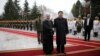 资料照：伊朗总统鲁哈尼与到访德黑兰的中国国家主席习近平在欢迎仪式上。（2016年1月23日）