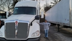 Georgia-based driver Vanita Johnson has been on the road as a trucker for nearly a year. (Matt Haines/VOA)