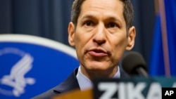 Centers for Disease Control and Prevention Director Dr. Thomas Frieden speaks during a press conference at a one-day Zika summit, April 1, 2016, in Atlanta.