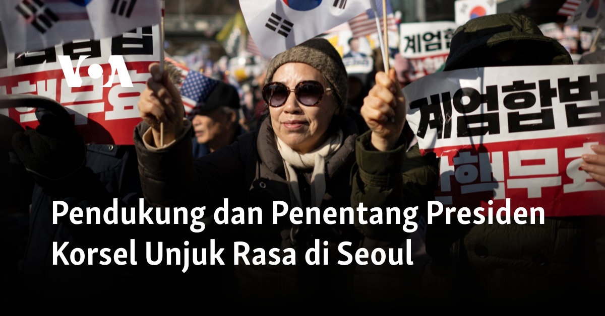 Pendukung dan Penentang Presiden Korsel Unjuk Rasa di Seoul