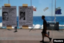 Missing persons leaflets are posted days after a truck attack on the Promenade des Anglais on Bastille Day that killed scores and injured as many in Nice, France, July 17, 2016.