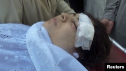 9일 탈레반으로부터 총격을 받은 파키스탄 14살 소녀 마랄라 유사프자이.