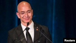 FILE - Blue Origin owner and Amazon.com founder Jeff Bezos.