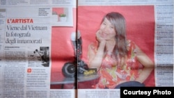 Bài viết về chị Jenny Hạnh được đăng trên một tờ báo của Ý.