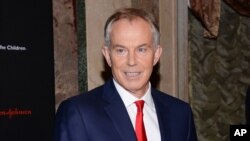 FILE - Tony Blair attends the second annual Save the Children Illumination Gala at The Plaza Hotel in New York, Nov. 19, 2014.