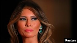 First Lady Melania Trump and U.S. President Donald Trump (not pictured) attend the 60th Annual Red Cross Gala at Mar-a-Lago club in Palm Beach, Florida, Feb. 4, 2017.