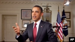 President Obama record his weekly address for February 5, 2011