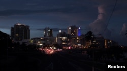 A general view of a blackout during a power outage across several areas in the country, in San Juan, Puerto Rico, September 21, 2016.