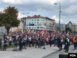 Povorka ponosa stigla pred Parlament i Vijeće ministara BiH, Sarajevo, 8. septembar 2019.