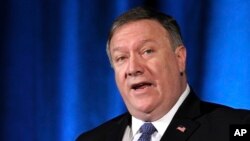 U.S. Secretary of State Mike Pompeo speaks to the Indo-Pacific Business Forum at the U.S. Chamber of Commerce, July 30, 2018, in Washington.