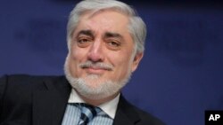 Abdullah Abdullah, Perdana Menteri de facto Afghanistan pada Forum Ekonomi Dunia di Davos, Swiss, Rabu (23/1). 