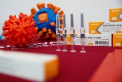Sebuah tampilan menunjukkan produk vaksin Sinovac Biotech di Beijing, Cina, 24 September 2020. (Foto: REUTERS)