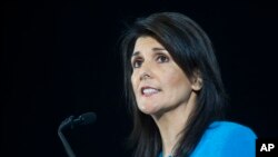 Nikki Haley fala no Conselho de Segurança