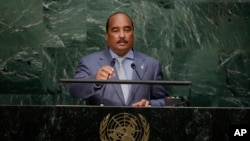 Le président de la Mauritanie Mohamed Ould Abdel Aziz aux Nations unies, 26 septembre 2015.