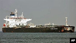 The Italian oil tanker Mv Savina Caylyn, which was seized by pirates east of the Yemeni island of Socotra in the Indian Ocean, February 8, 2011