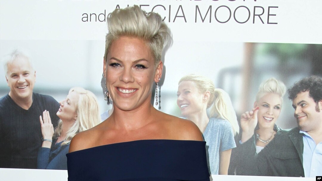 FILE - In this Monday, Sept. 16, 2013 file photo, Alecia Moore aka Pink arrives at the premiere of "Thanks for Sharing" at the ArcLight Hollywood, in Los Angeles.