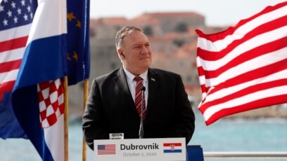 Ngoại trưởng Hoa Kỳ Pompeo đến Croatia vào ngày 2/10/2020.