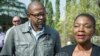 UN Under-Secretary-General for Humanitarian Affairs and Emergency Relief Coordinator Valerie Amos (right) and UNESCO Envoy for Peace and Reconciliation Forest Whitaker speak to reporters in South Sudan on Feb. 6, 2015. 